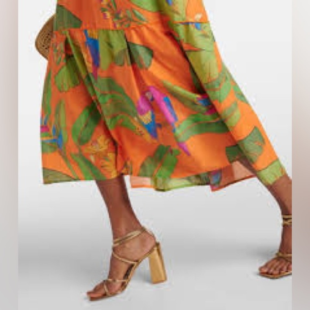 FARM Rio Orange and Green Tropical Maxi Dress NWT - Picture 3 of 8